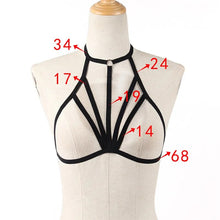 Load image into Gallery viewer, Sexy Bandage Lingerie Hollow Harness Lingerie Bustier Elastic Cupless Bra Hollow Out Elastic Strap Harness Bra for Women
