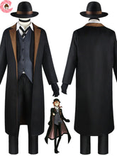 Load image into Gallery viewer, Wenhao Stray Dogs Central Plains Also Cosplay Black Age Osamu Dazai Cos Costume Ryūnosuke Akutagawa Trench Coat Men&#39;s Uniform
