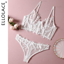 Load image into Gallery viewer, Ellolace Sexy Lingerie Transparent Bra Set Women 2 Piece Lace Underwear White Sensual Wedding Intimate Porn Erotic Outfits
