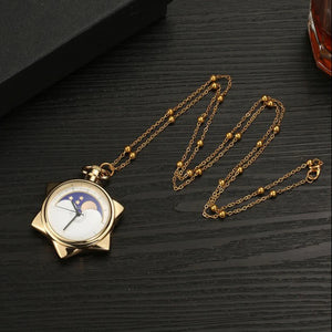 Anime 20th Anniversary Crystal Star Model Toy Pocket Gold Pocket Watch Necklace Metal Pendant Cosplay Jewelry Gift
