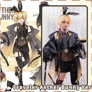 In Stock UWOWO Genshin Impact Fanart: Aether Cosplay Costume Bunny Suit Cosplay Canon Outfit Cosplay Traveler Kong Costume