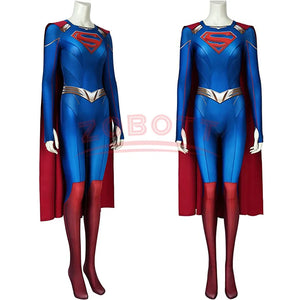 Superhero Cosplay Blue Bodysuit SuperWomen Zentai Costumes Womloak SuperGirl Cos Jumpsuit Rompers Aldult Outfits Role Play