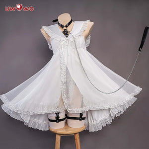 In Stock UWOWO Anime Mikku Cosplay Costume White Dress Full Set Mikku Chan Halloween Costumes White Dress Outfit