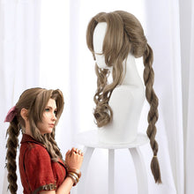 Load image into Gallery viewer, Aerith Gainsborough Cosplay Wig Final Fantasy VII Remake Alice Hair Women Ponytail and Free Bow Headwear+Wig Cap - CosCouture

