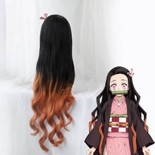 Load image into Gallery viewer, Anime  Nezuko Tanjirou Kamado Wigs Demon Slayer Kimetsu no Yaiba Cosplay Wigs Zenitsu Agatsuma Golden Short Hair - CosCouture
