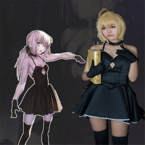 Women Anime FGO Zero Fate Black Dress Fate Stay Night Saber Alter Arturia Pendragon Cosplay Costume Halloween Costume for Women - CosCouture
