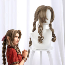 Load image into Gallery viewer, Aerith Gainsborough Cosplay Wig Final Fantasy VII Remake Alice Hair Women Ponytail and Free Bow Headwear+Wig Cap - CosCouture
