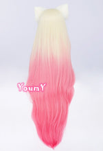 Load image into Gallery viewer, Ahri Kda Cosplay the Baddest Cosplay LOL Cosplay 100cm Pink Blond Wig - CosCouture
