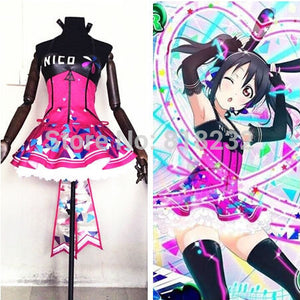 Love Live School Idol Project Cyber Video Games Yazawa Nico Light Up Slip Dress Tee Dress Uniform Outfit Anime Cosplay Costumes - CosCouture