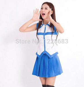 Hot Sale Women Girl Sexy Japanese School Uniform Costume Fantasia Lucy Heartfilia Anime Fairy Tail Cosplay - CosCouture