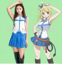 Load image into Gallery viewer, Hot Sale Women Girl Sexy Japanese School Uniform Costume Fantasia Lucy Heartfilia Anime Fairy Tail Cosplay - CosCouture
