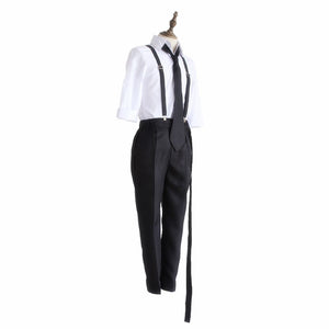 Cosroad Anime Bungo Stray Dogs Atsushi Nakajima Cosplay Costumes Wigs Shirts Pants Tie Gloves Set - CosCouture