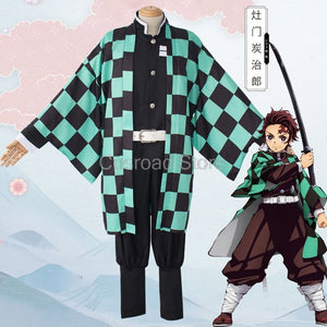 Cos School  Kamado Nezuko Tanjirou Kimono Suit Demon Slayer Kimetsu no Yaiba Cosplay Costumes Tomioka Giyuu Kimono Uniforms - CosCouture