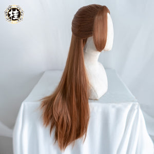 Uwowo My Next Life as a Villainess: All Routes Lead to Doom! Catarina Claes/Katarina Claes Brown orange Wig 80cm long - CosCouture