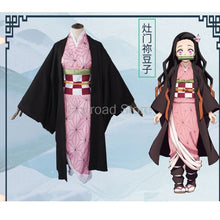 Load image into Gallery viewer, Cos School  Kamado Nezuko Tanjirou Kimono Suit Demon Slayer Kimetsu no Yaiba Cosplay Costumes Tomioka Giyuu Kimono Uniforms - CosCouture
