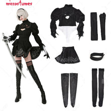 Load image into Gallery viewer, Women&#39;s No 2 Type B 2B Cosplay Costume Leotard Skirt with Hairband Leggings
