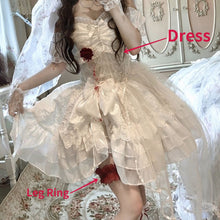 Load image into Gallery viewer, Gothic Lolita Princess Dress Women Vintage Terror Blood Bride Halloween Party Dresses Female Y2k Bandage Rose Lace Mini Vestidos
