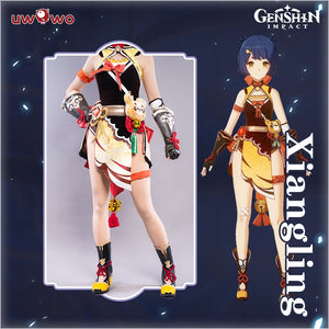 UWOWO Xiangling Cosplay Costume S-3XL Hot Game Genshin Impact Costume Exquisite Delicacy New Outfit Halloween Costumes