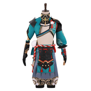 Genshin Impact Gorou Cosplay Costume Gorou Cosplay Costume Men Blue Fox Boy Costume Halloween Pants Tail Ears Full Set