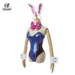 ROLECOS Game OW DVA Cosplay Sexy Bunny Girl Jumpsuit Song hana D.VA Cosplay Costume Halloween Women Romper Jumpsuit