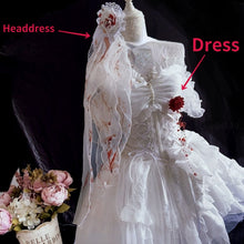 Load image into Gallery viewer, Gothic Lolita Princess Dress Women Vintage Terror Blood Bride Halloween Party Dresses Female Y2k Bandage Rose Lace Mini Vestidos
